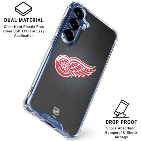 NHL Detroit Red Wings Black Background Galaxy S25 Clear Case